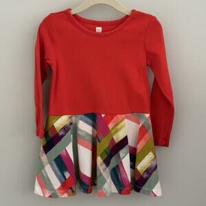 Tea Collection Dress Red Abstract Colorful Bold Pattern SpringToddler Girls 2